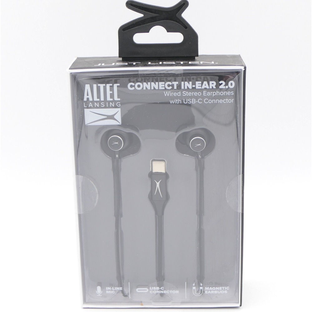Altec Lansing Connect In-Ear 2.0 Wired Stereo Earphones w/ USB-C Connector Black